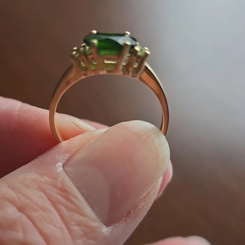 HPx4. Very Vintage. 14k Gold Ring 1ctw East-West Russian Diopside & Peridot. Sz7 - Picture 3 of 7